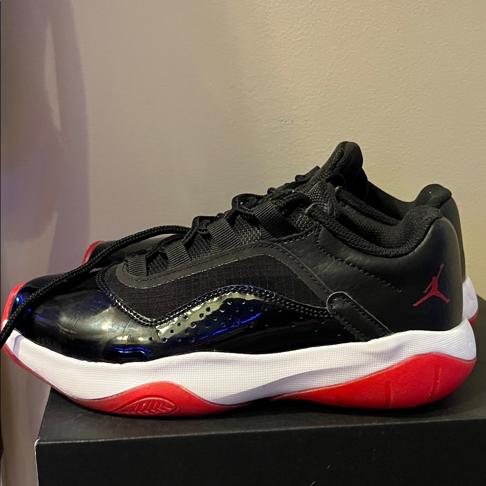Black and Red JORDANS Low-Top Sneakers